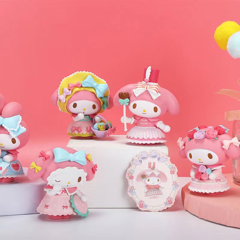 Sanrio Đồ Chơi Búp Bê Melody Cầm Tay Để Bàn Trang Trí Tiệc Trà / Quà Tặng Cho Bé Gái