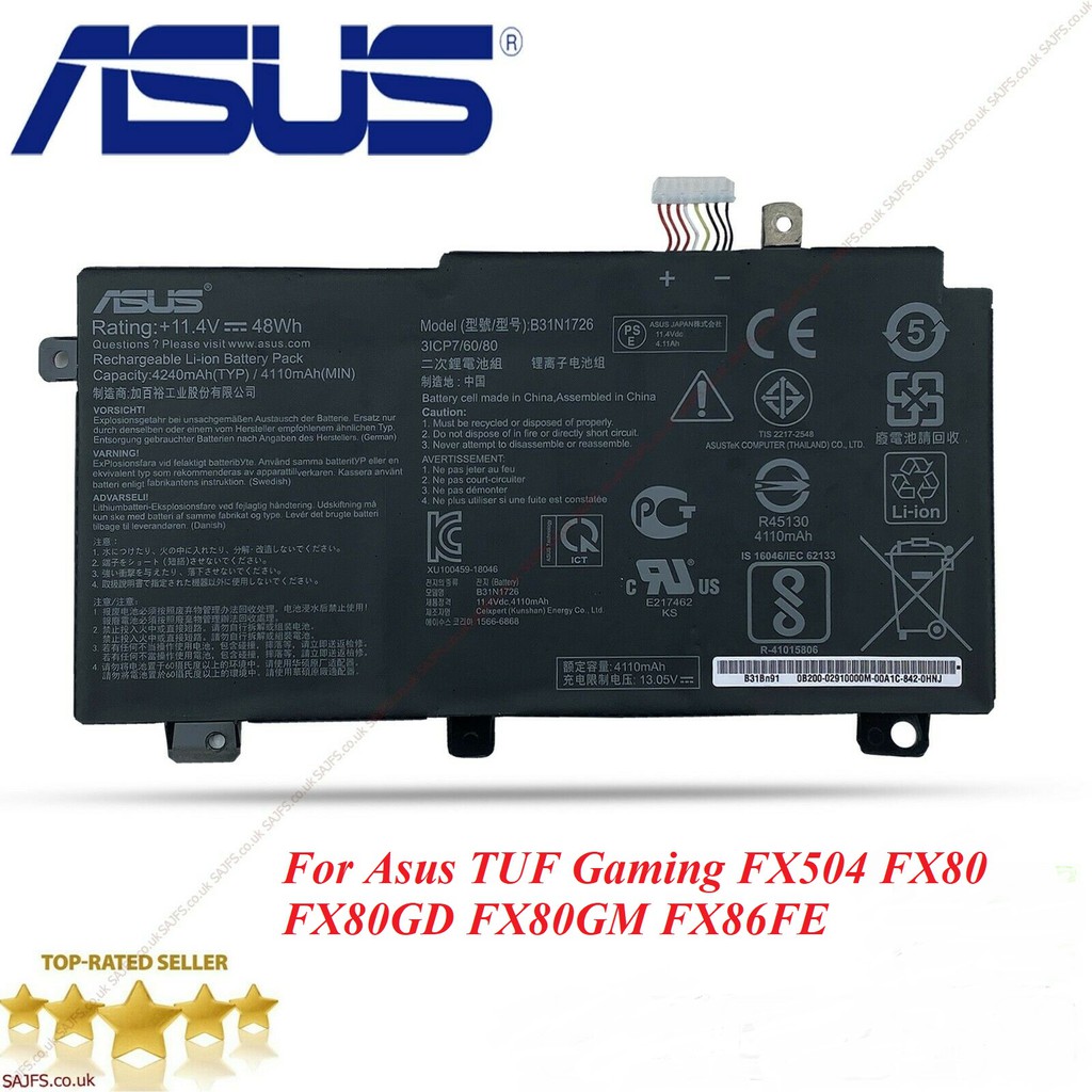 Pin laptop Asus TUF Gaming FX504 FX80 FX80GD FX80GM FX86FE B31N1726 B31BN91 48Wh