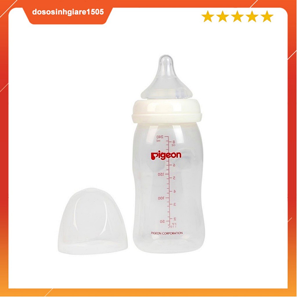 Bình sữa Pigeon cổ rộng PP PLUS 240ML