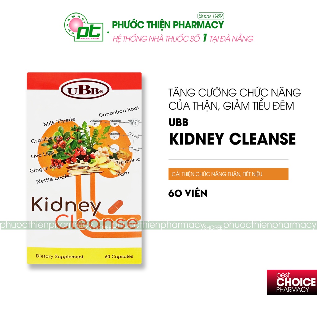 ✅ Viên uống bổ thận, tăng cường chức năng thận, hỗ trợ giảm tiểu đêm UBB Kidney Cleanse 60 Viên
