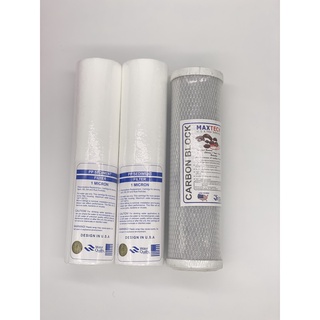 Bộ 3 lõi lọc nước: 2 lõi pp 10inch + 1 lõi cto 10inch