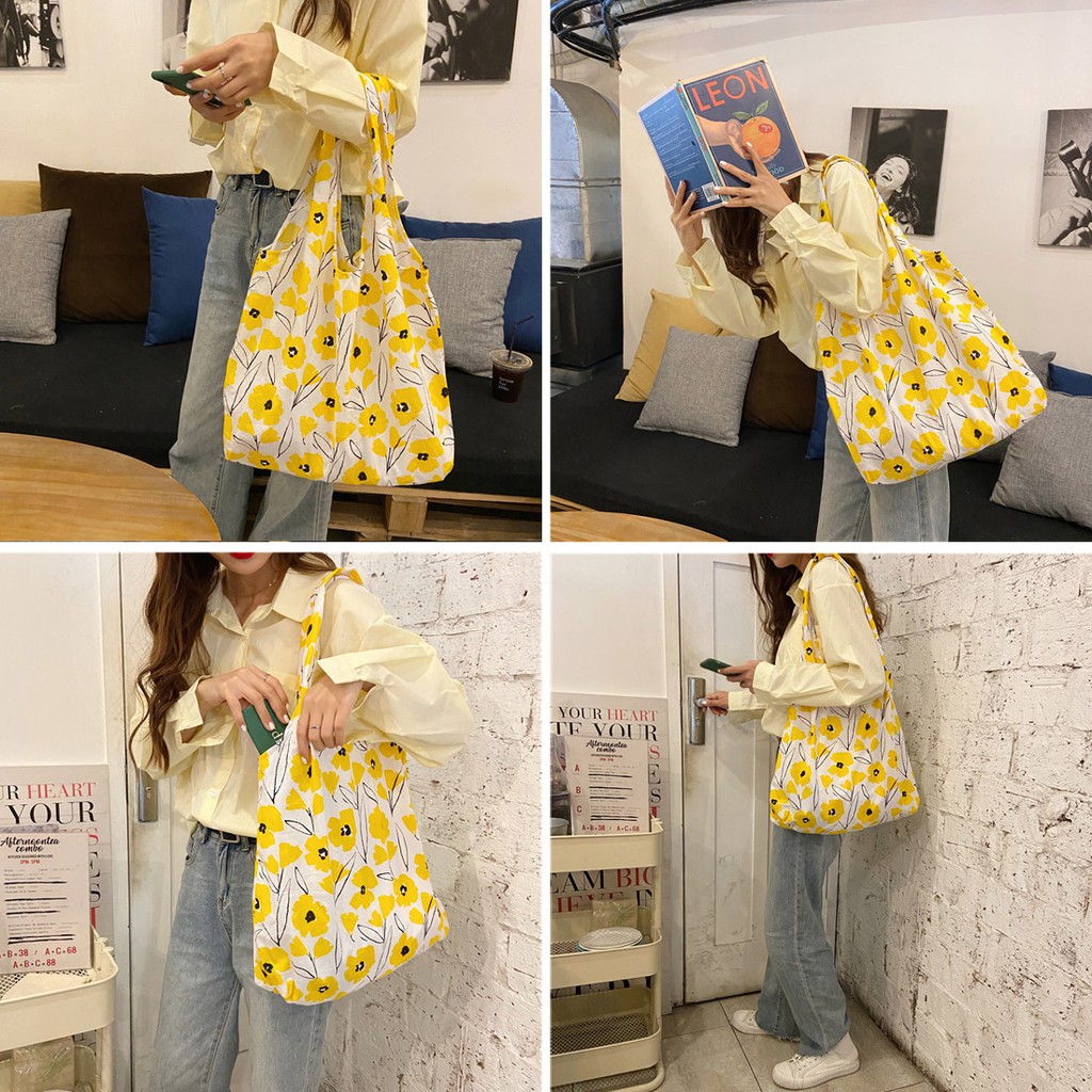 [Mã FASHIONT4WA2 giảm 10K đơn từ 50K] Túi Vải Tote Attitude Cánh Hoa Rực Rỡ