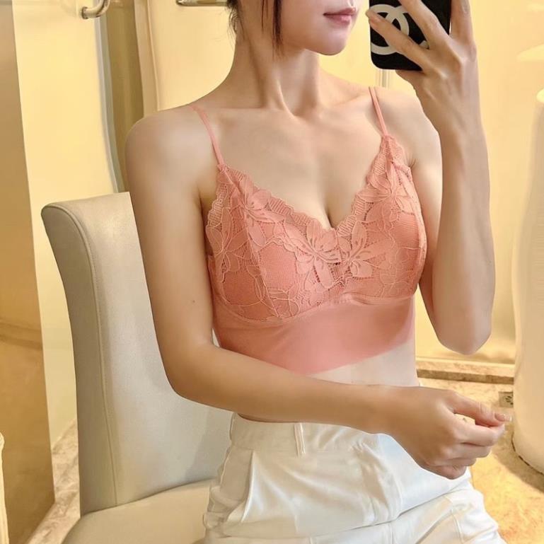 Áo Bra Nữ Softie Su Ren 2 Dây Lưng U Có Đệm Ngực Trend Mới 8898