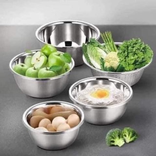 SET 5 MÓN RỔ VÀ THAU INOX