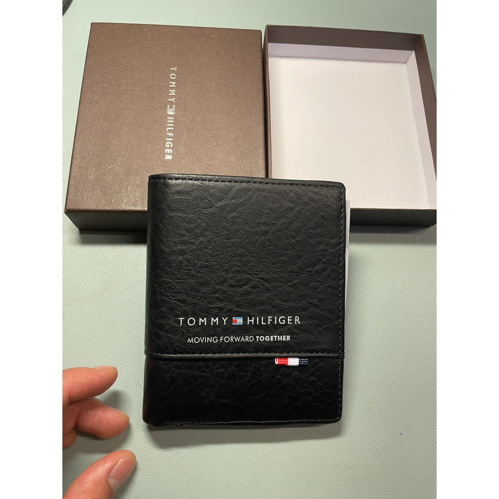 Ví Da Nam Tommy Cao Cấp,Bóp da Tommy, Da Bò Thật Mềm Mịn, Không Nhăn, Chống Bám Bụi - Full box cao cấp