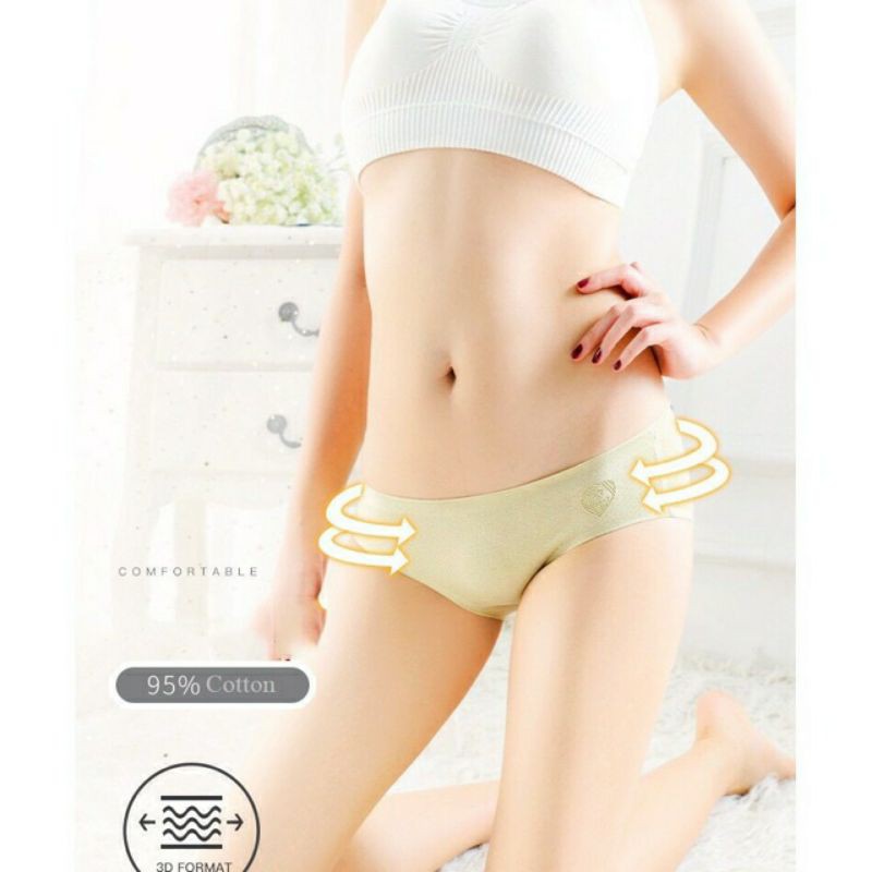 Quần Lót Cotton Sợi Bông Logo Trái Tim Thông Hơi Kháng Khuẩn mã 055