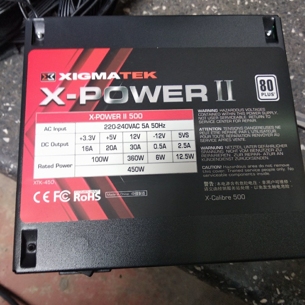 Nguồn xigmatek X-POWER II 500 đạt chuẩn 80 plus, công suất 450w hàng cũ