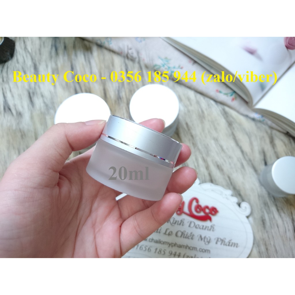 Hũ chiết mỹ phẩm 10g 20g 30g 50g lọ thủy tinh 10ml 20ml 30ml 50ml nắp bạc đựng kem giá rẻ