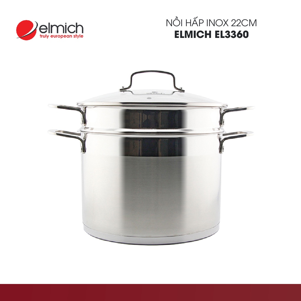 Nồi hấp Inox 304 Elmich | EL3360 size 22cm | EL3361 size 26cm | Hàng Chính Hãng