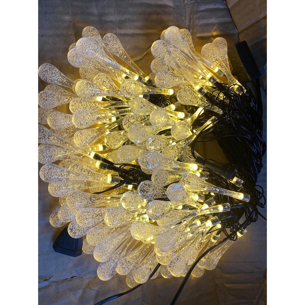 Dây Đèn Led Hình Giọt Nước Bi bầu 10m 50 bóng Trang Trí Giáng Sinh, Tết,  Dây Đèn Trang Trí,