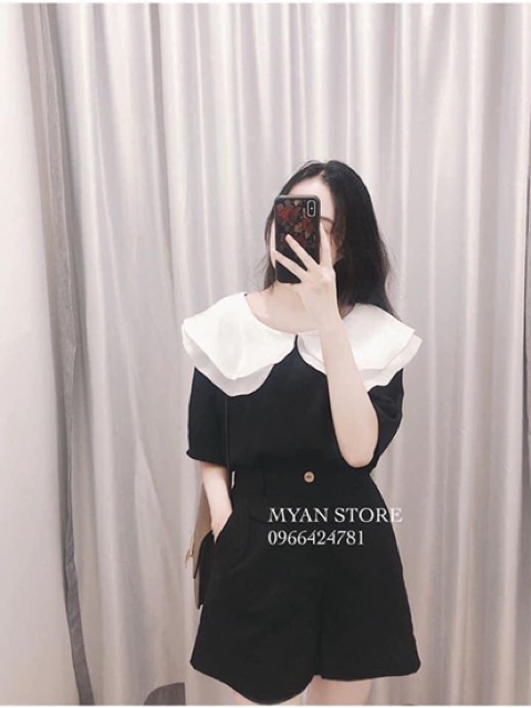 áo phối cổ voan kính siêu độc đáo