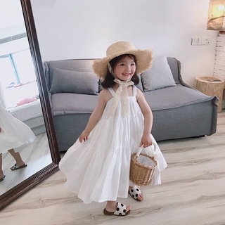 Đầm maxi đi biển cho bé, Đầm đi biển, Đầm maxi trắng dài