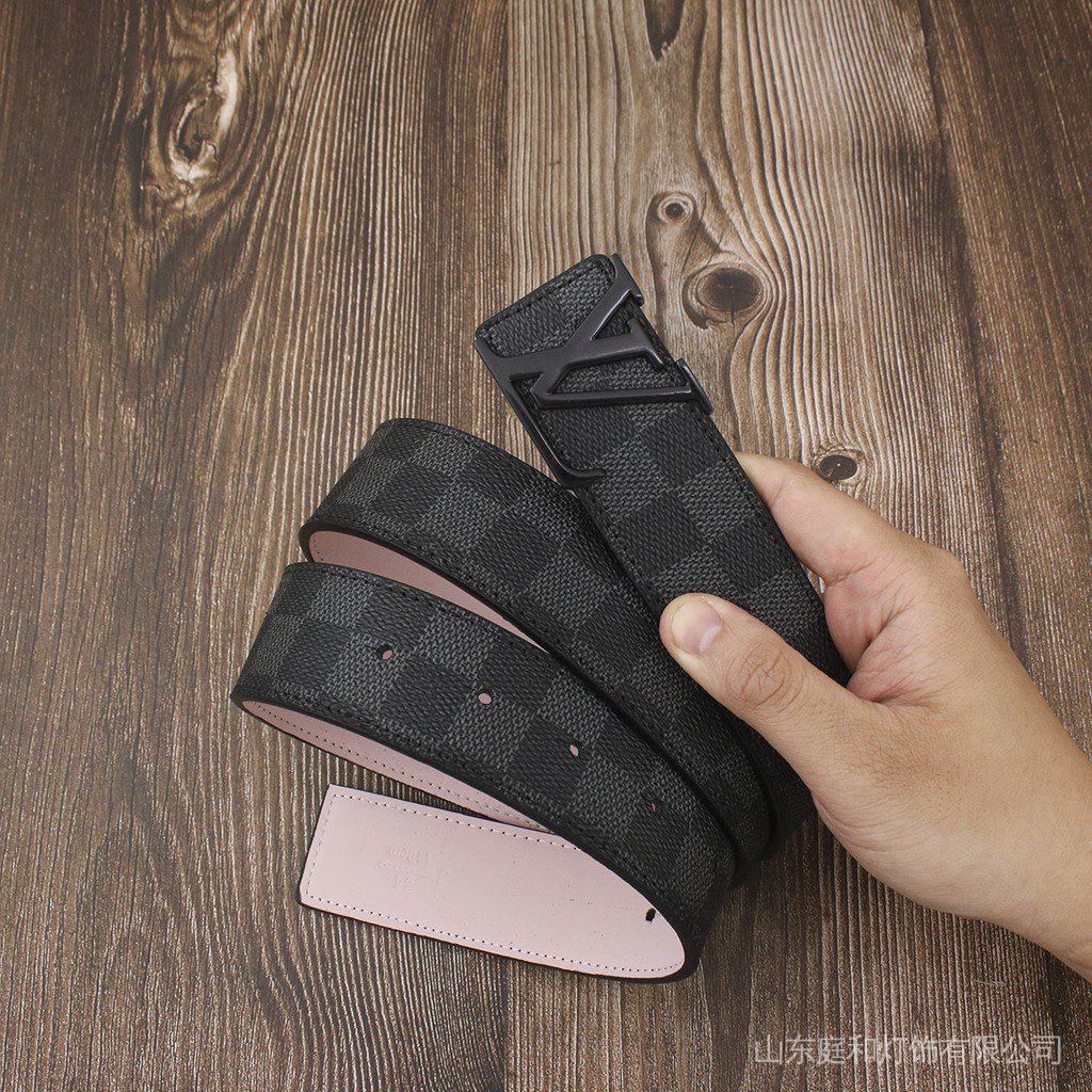 Caro Thắt Lưng Da Mềm Thời Trang Nam lv Monolic gold face  hhi7