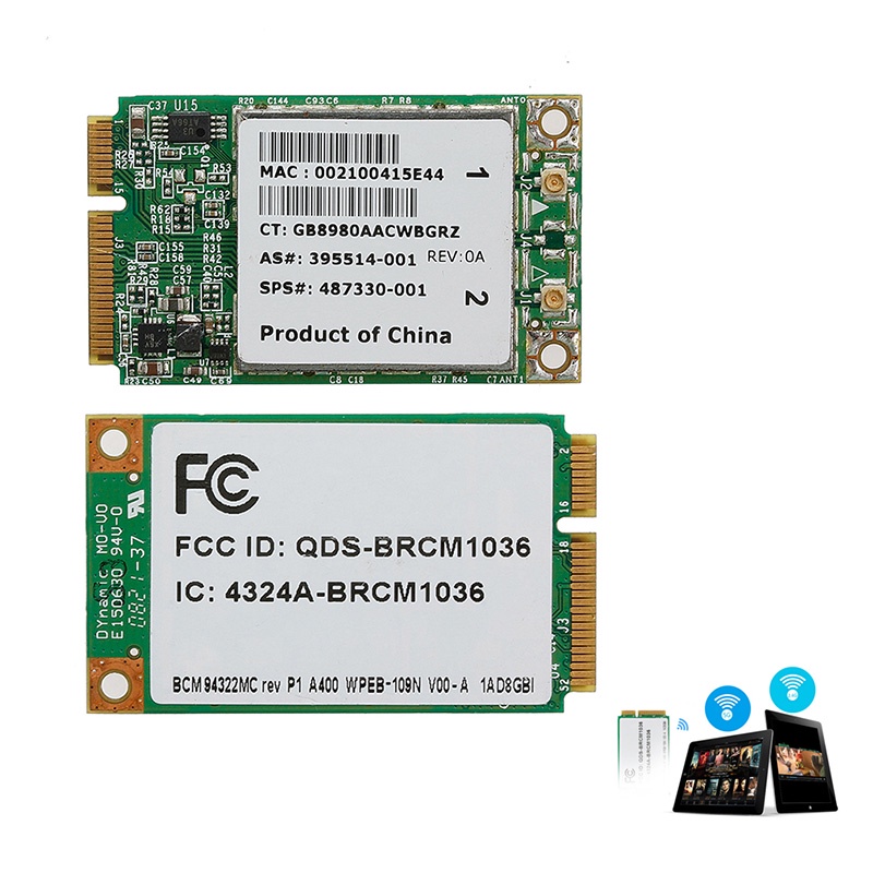 Thẻ WiFi WLAN Mini PCI-E 802.11BGN 300Mbps Không Dây Cho HP