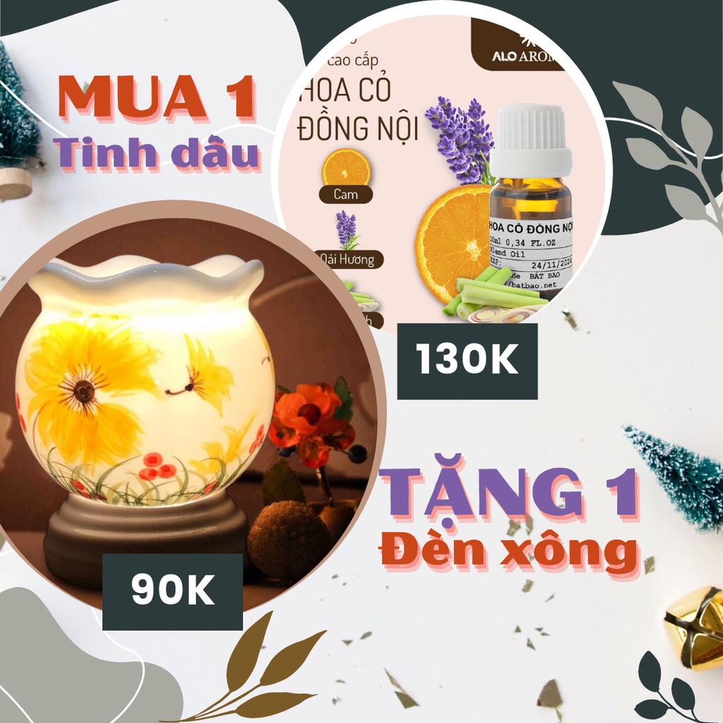 [TẶNG ĐÈN XÔNG] Tinh dầu hỗn hợp 3 loại mix cao cấp Hoa Cỏ Đồng Nội 5ml AloAroma mùi nhẹ nhàng, thư thái