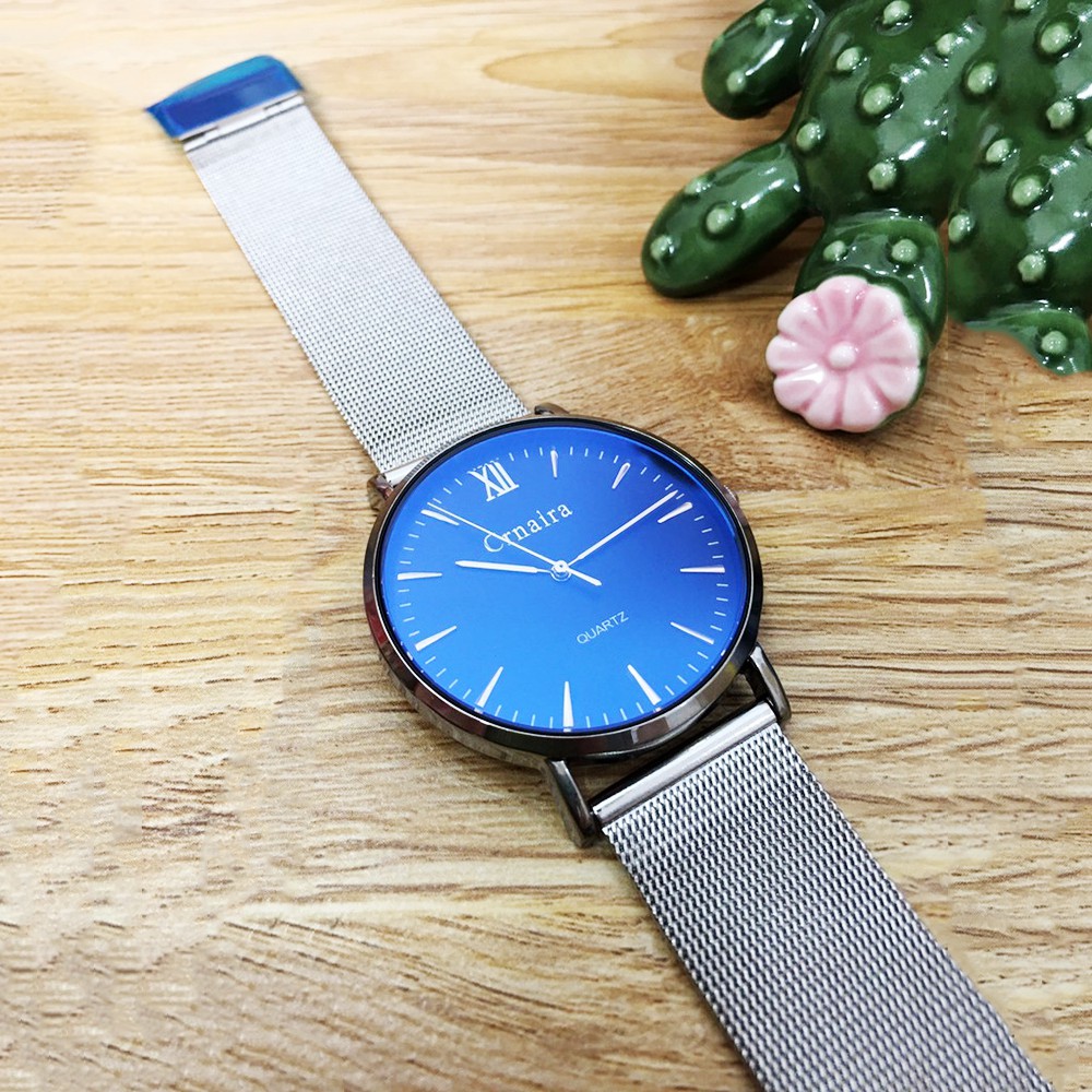 Đồng hồ nam CRNAIRA chính hãng, dây thép nhuyễn, mặt ánh xanh cực đep, mỏng chỉ 7mm, kiểu dáng hiện đại