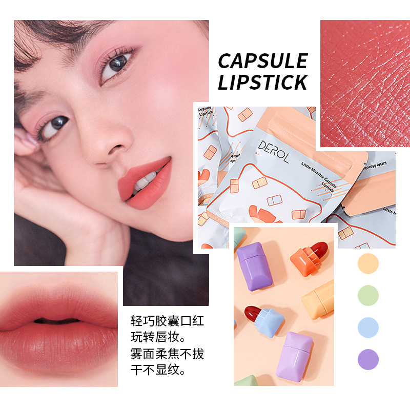 【DEROL】【Gói của 8 màu sắc】Candy Matte Lipstick Son bóng không dính dạng Cup Velvet Matte Lipstick | BigBuy360 - bigbuy360.vn