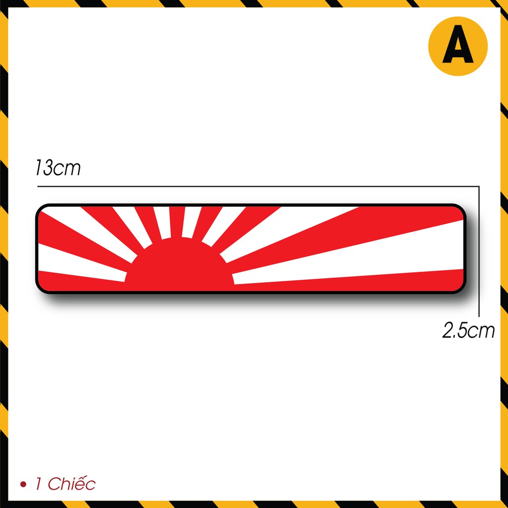 Tem Xe Logo Cờ Japan Dán Xe Máy, Xe Điện, Nõn Mũ Bảo Hiểm - Decal Hình Cờ Nhật Bản Chống Nước, Bền Màu