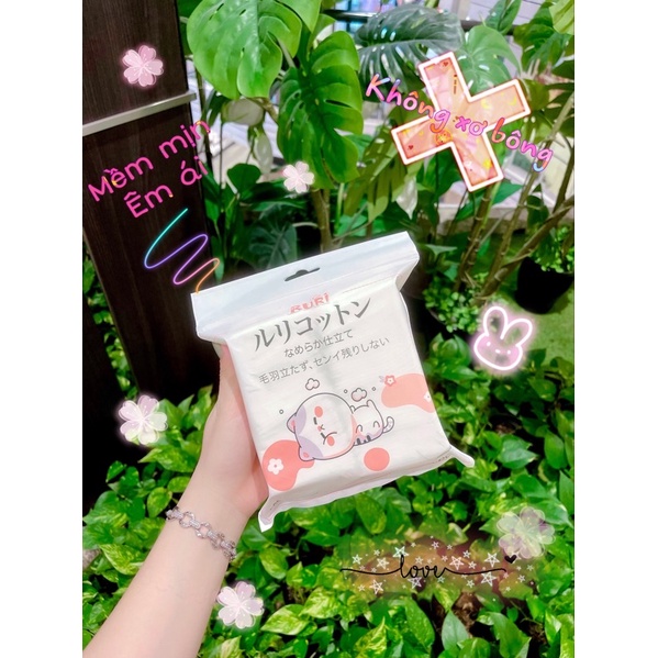 Bông Tẩy Trang RURI Japan Cotton không xơ bông 100miếng