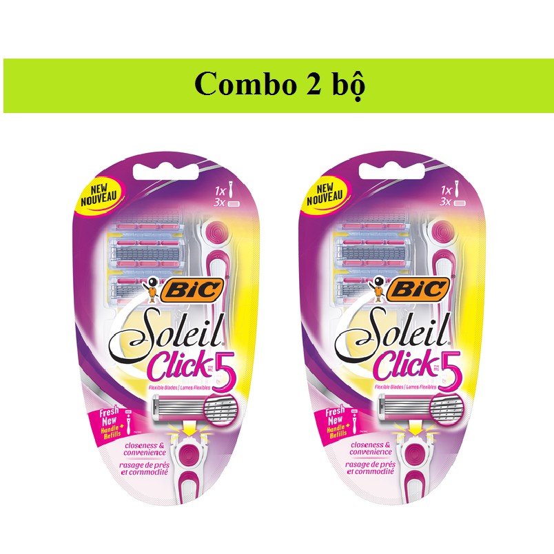 COMBO 2 BỘ Dao cạo BIC Soleil Click 5 Razor