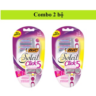 Combo 2 bộ dao cạo bic soleil click 5 razor