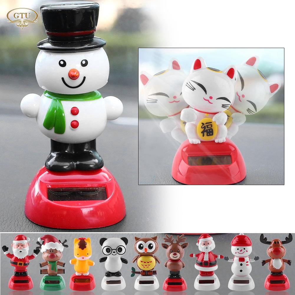 CR Solar Car Toy Doll Decor Christmas Decoration Gift Car Accessories