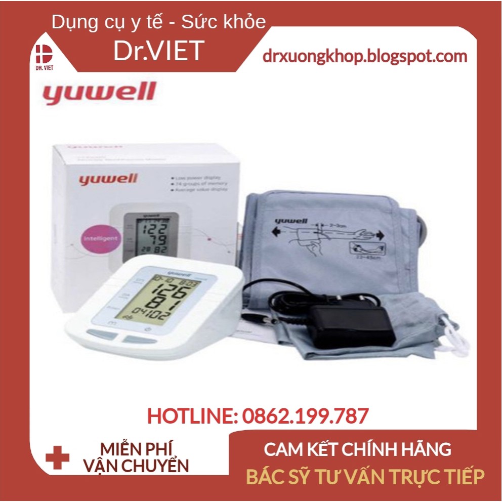 Máy đo huyết áp bắp tay YUWELL YE660B chính hãng-Linh kiện của máy đo huyết áp được nhập khẩu từ Nhật Bản