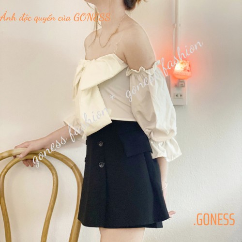 Chân váy ngắn Goness thời trang phối 6 cúc có quần trong thời trang trẻ trung dành cho nữ | BigBuy360 - bigbuy360.vn