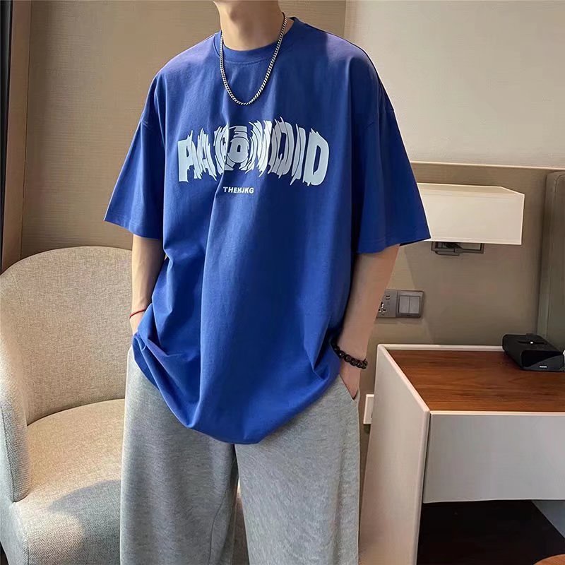 Áo Thun Tay Ngắn Dáng Rộng In Chữ Thời Trang Mùa Hè Cho Nam Size S-8XL