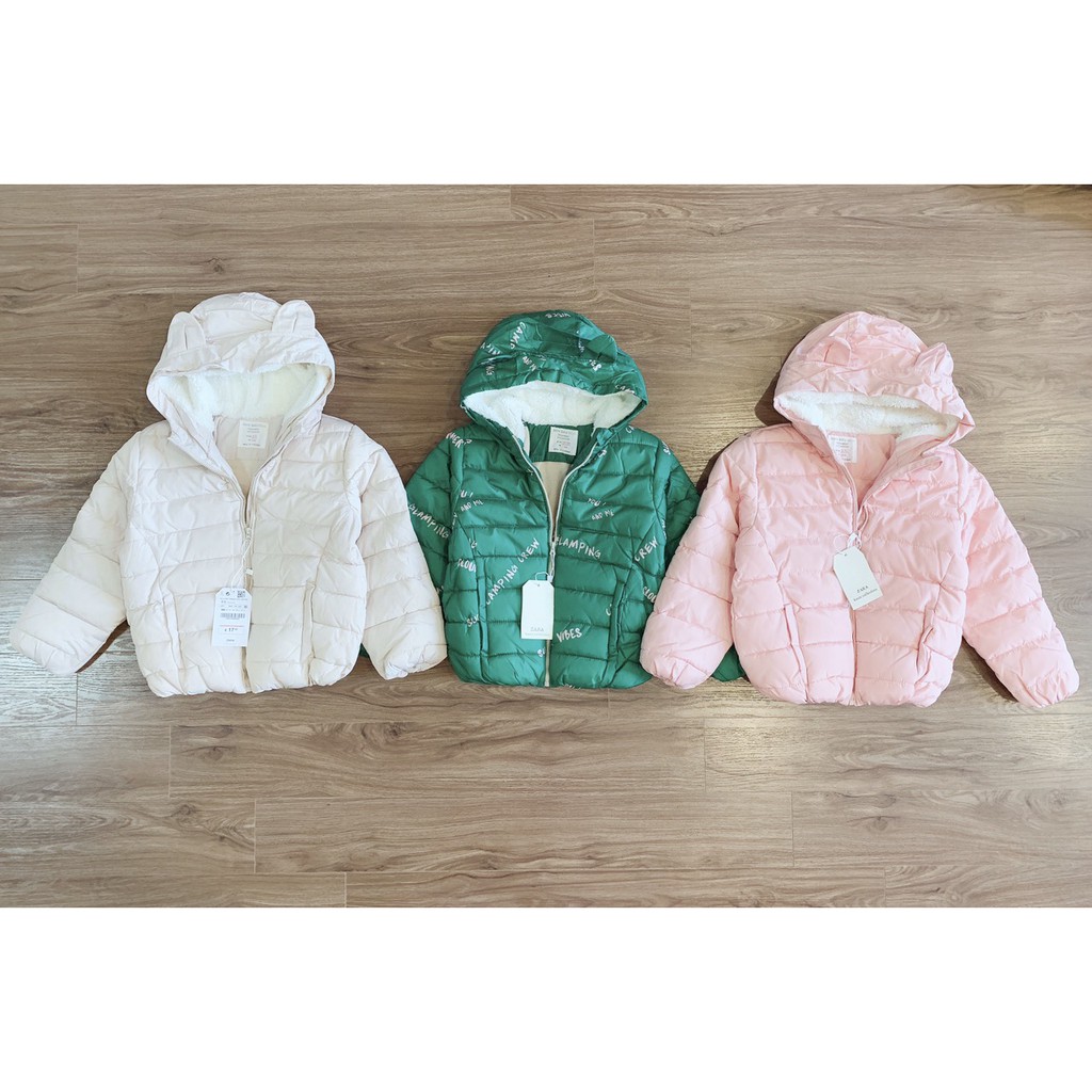 Áo phao ZARZ nót lông cừu cho bé gái hàng xuất dư