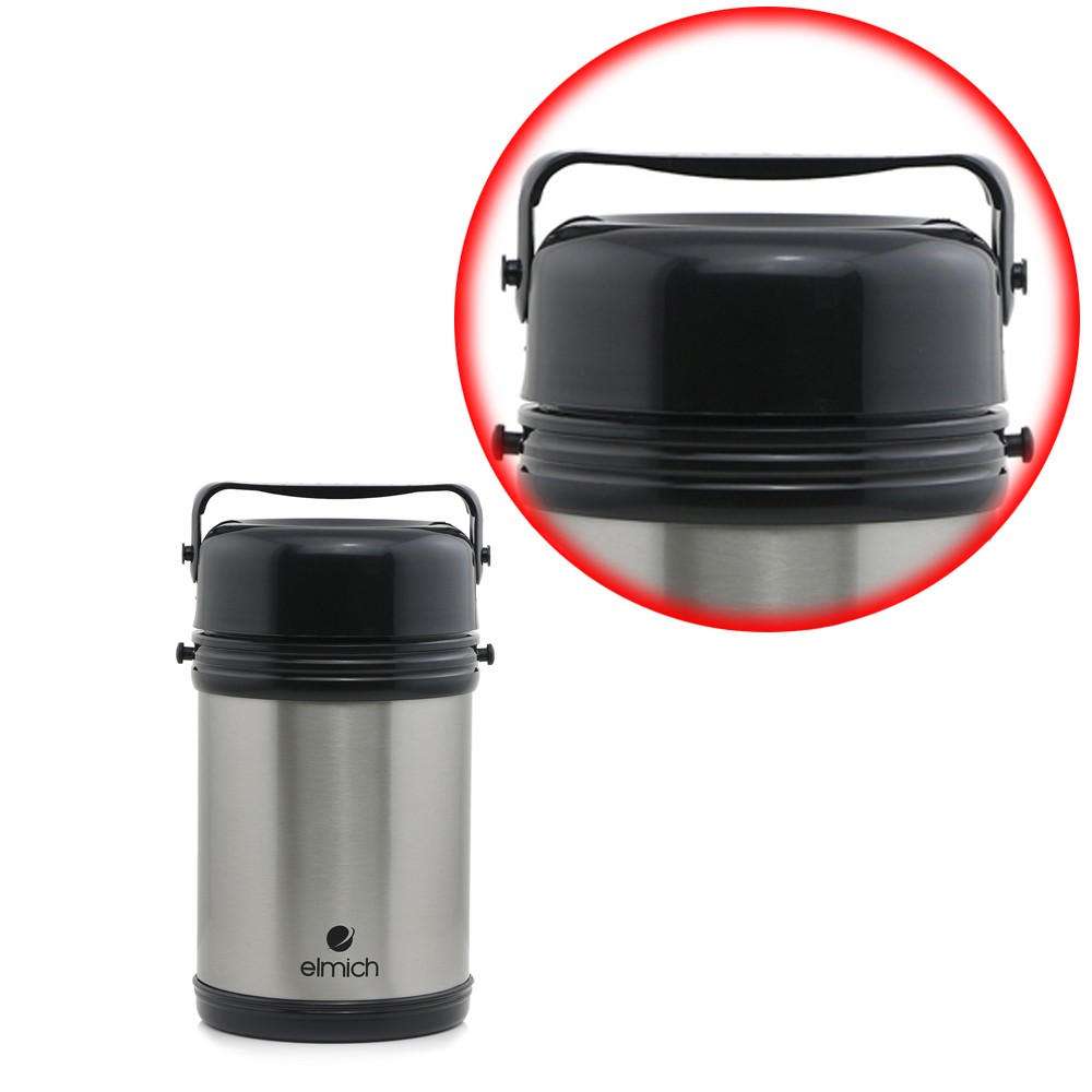 Bình đựng thức ăn giữ nhiệt Inox 304 thiết kế 3 lớp, dung tích 1800ml Elmich EL-3144