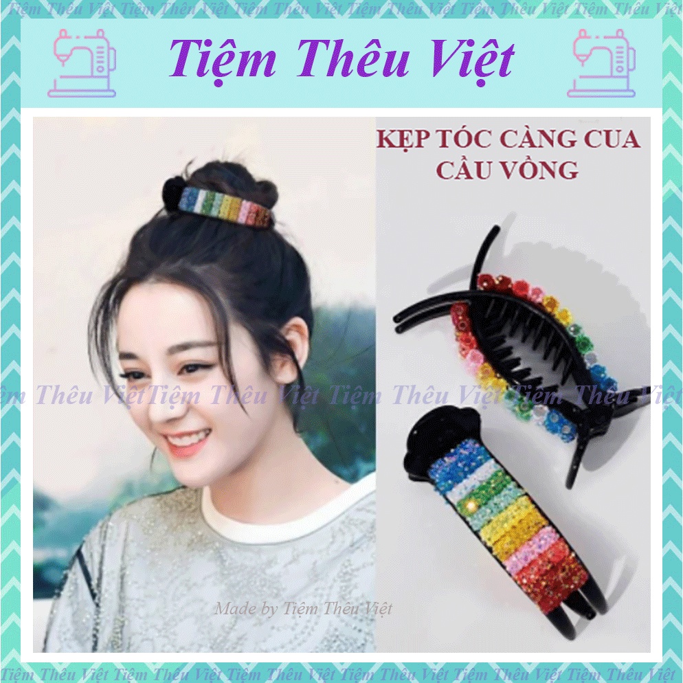 Kẹp Tóc Càng Cua Cầu Vồng Tiệm Thêu Việt