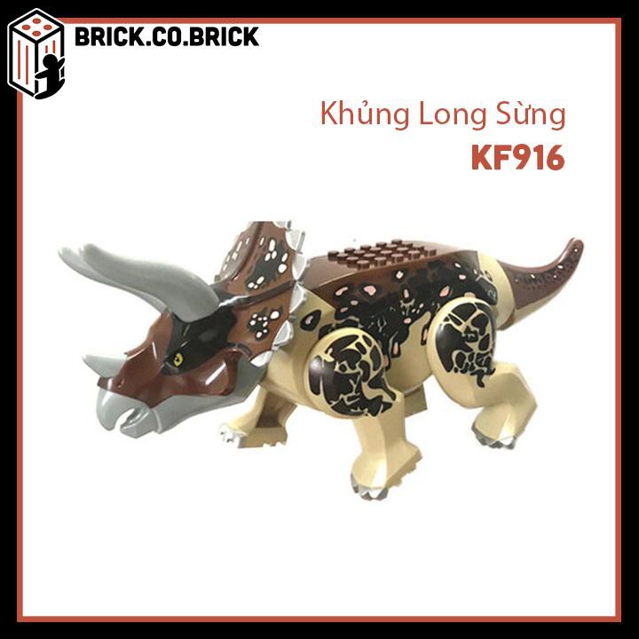 Đồ chơi khủng long 3 sừng LOẠI LỚN VÀ NHỎ Triceraptors Jurassic World- Mô hình Khủng long Non lego - KF916