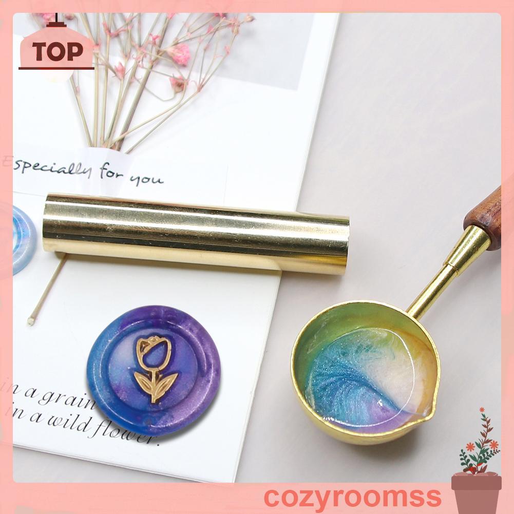 Con dấu niêm phong bì thư bằng đồng thau hình trụ cổ điển DIY