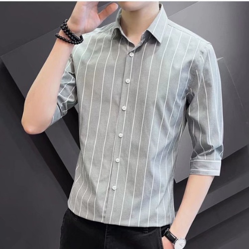 Sơ mi , áo sơ mi kẻ sọc tay lửng thời trang phong cách trẻ trung năng động mã QC10