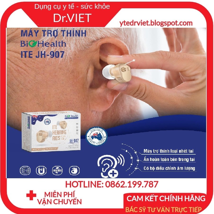 BẢO HÀNH 1 NĂM - MÁY TRỢ THÍNH KHÔNG DÂY ITE BIOHEALTH JH-907 - MÁY ĐIẾC, TAI NGHE TRỢ THÍNH CHO NGƯỜI GIÀ CHÍNH HÃNG