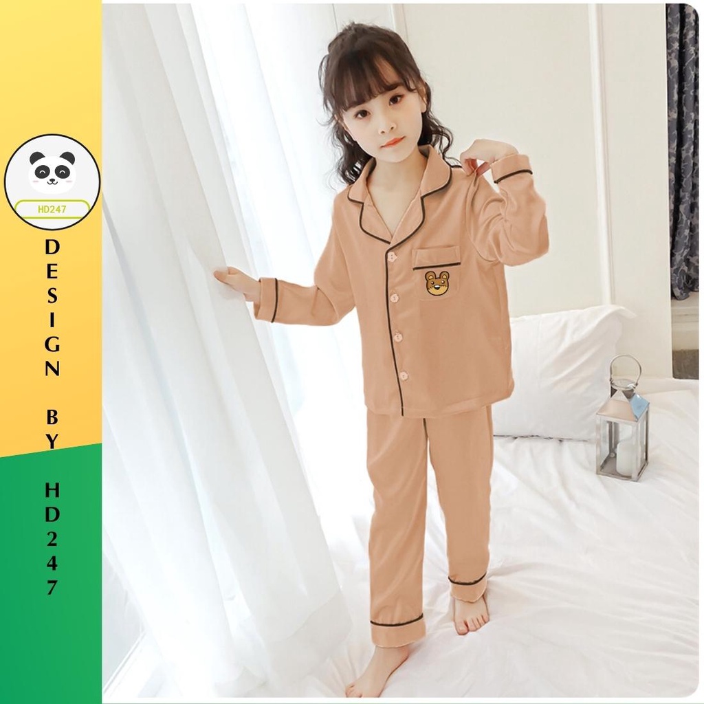 Bộ đồ ngủ pijama bé gái set quần áo trẻ em in hình mặc nhà kate size đại HD247 0328