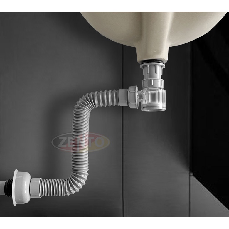Bộ xi phông nhấn & ống xả mềm lavabo ZXP042