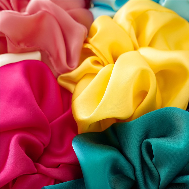 Scrunchie Cột Tóc Bản Lớn XXL GIant Vải Bóng Nhiều Màu Tươi Sáng