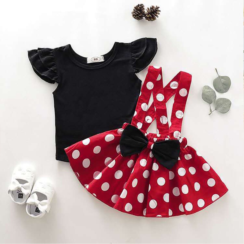 Cô Gái Thời Trang Trẻ Em Váy minnie Nơ Bé Akou