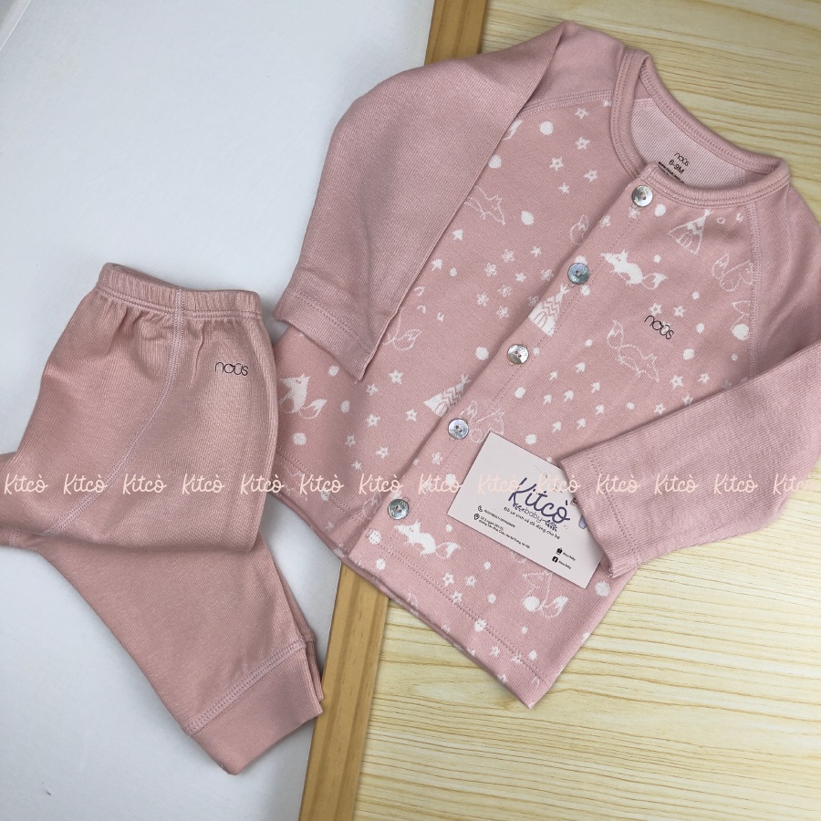 NOUS Bộ cài thẳng dài tay chất Nu Velours