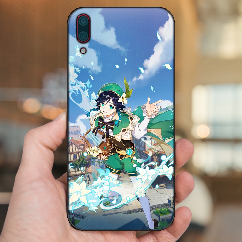 Ốp lưng Huawei Y7 Pro 2019 viền đen in hình Venti Genshin Impact