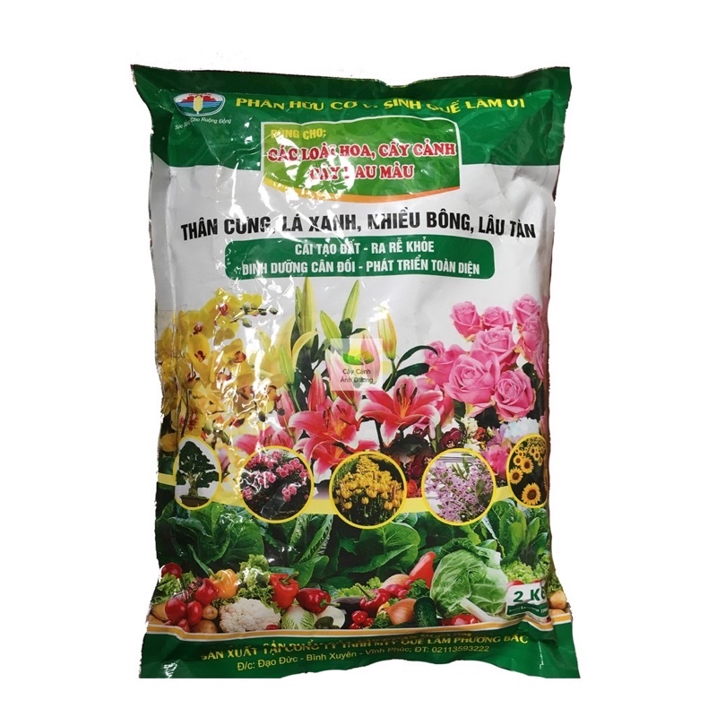 PHÂN BÓN HỮU CƠ VI SINH CAO CẤP SỬ DỤNG CHO HOA &amp; CÂY CẢNH (2kg)