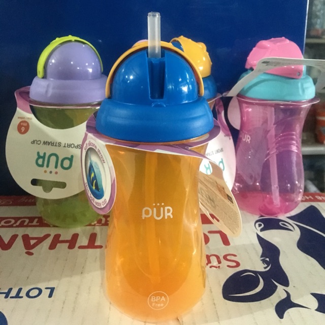 Bình uống nước Pur nắp bật 250ml