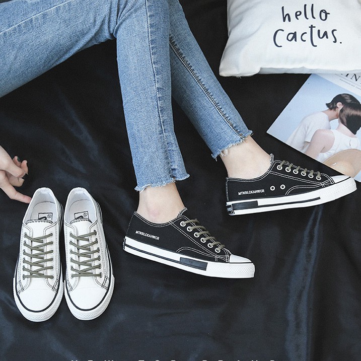 Giày thể thao nữ đế bằng giá rẻ giày sneaker nữ trắng đen ulzzang cao cấp hot trend AZUKA - E5 | BigBuy360 - bigbuy360.vn