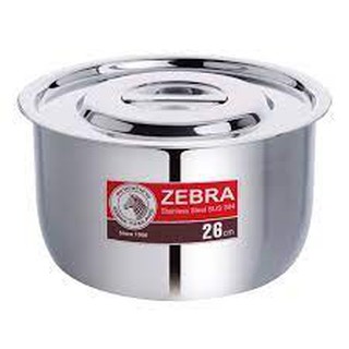 Thố Inox có nắp Zebra, 14cm Đến 32cm, 1 Đáy Loại Dày, Inox 304,Nồi India không quai