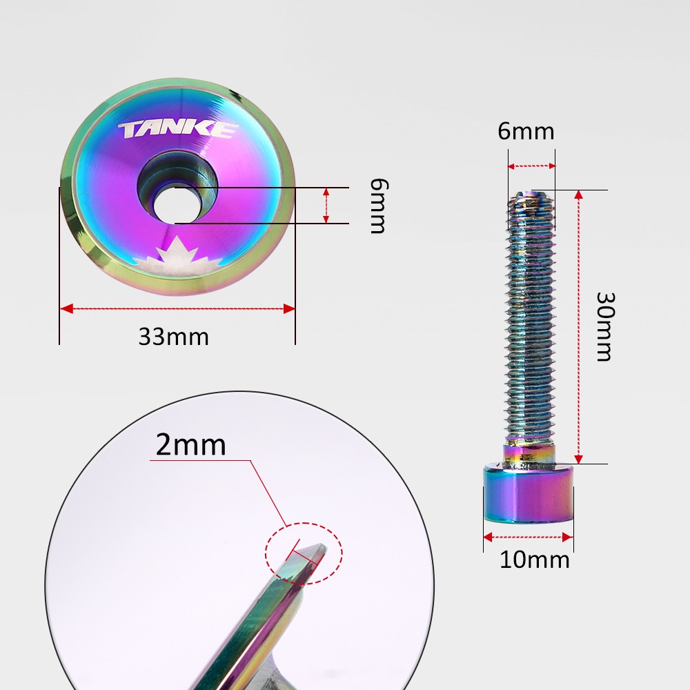 Nắp thân trục xe đạp leo núi TANKE siêu nhẹ 5.2g kèm ốc vít 28.6cm bằng hợp kim nhôm