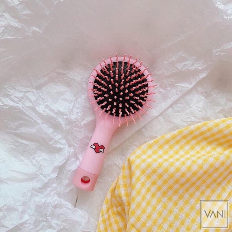 Lược chải kèm gương massage gỡ rối, bàn chải S-curled cao cấp chống rụng tóc Hot