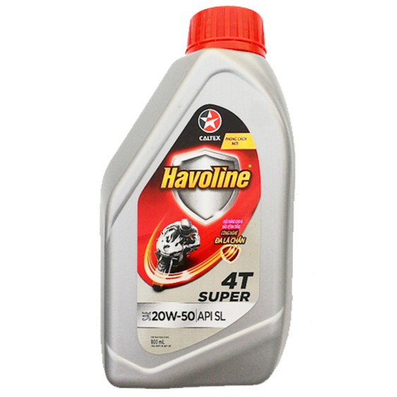 NHỚT CALTEX HAVOLINE 4T 20W50 1 LÍT CHO SIRIUS, WAVE, SUZUKI, YAMAHA...