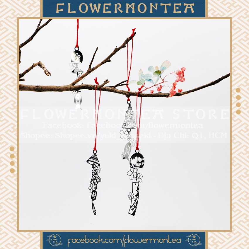 Thẻ Đánh Dấu Sách | Bookmark Kim Loại Kèm Thiệp - Chuông Gió